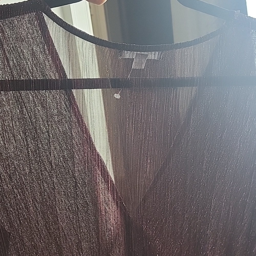 Socialite Metallic Long Sleeve Tiered Mini Dress-Size XL - Picture 14 of 16